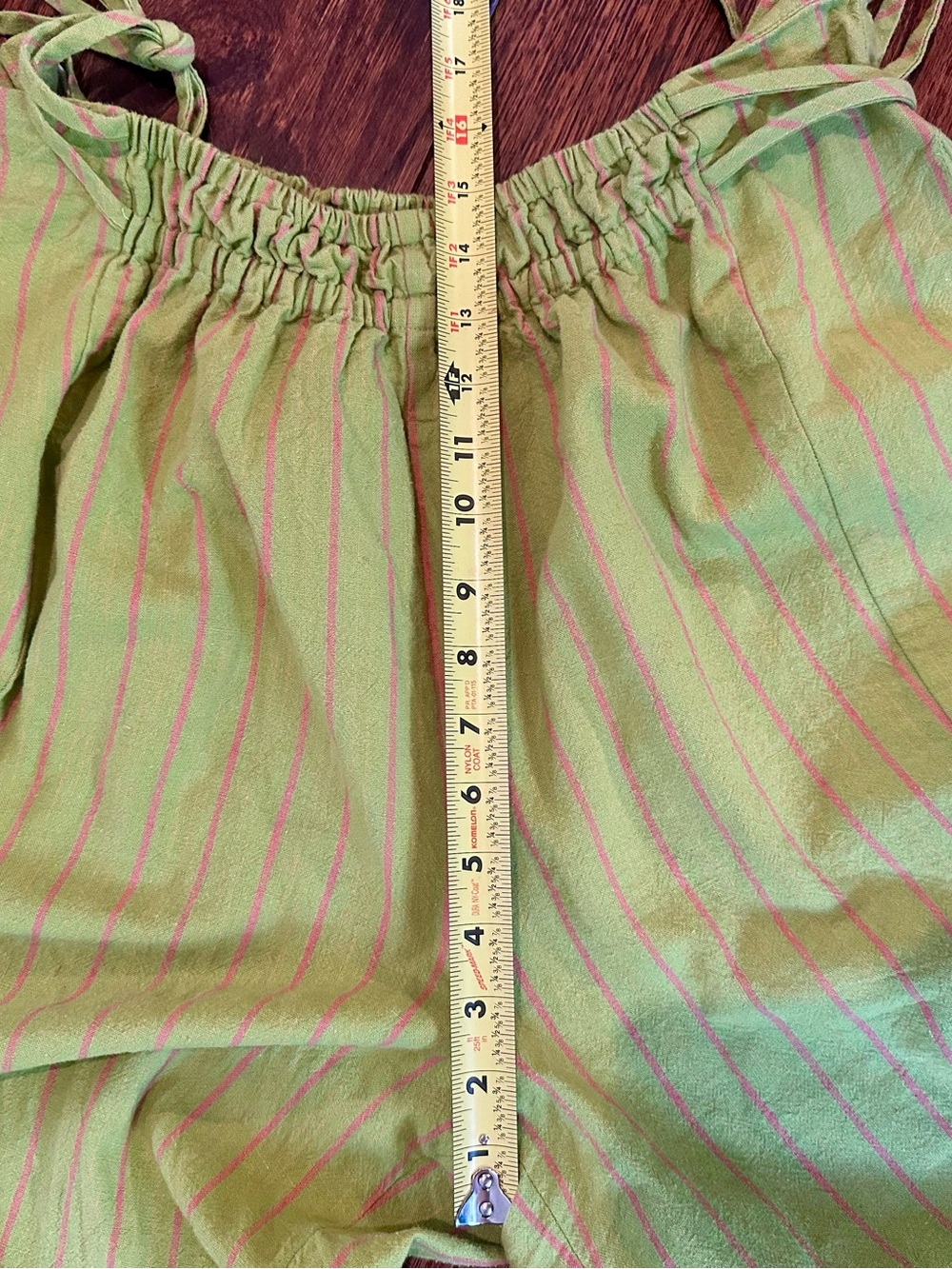 Free People Sun Dazed Cotton-Linen Wide Leg Striped Pants in Martini combo - Picture 8 of 8